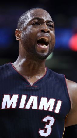 Dwyane Wade, Miami Heat, NBA, basketball, 4K (vertical)