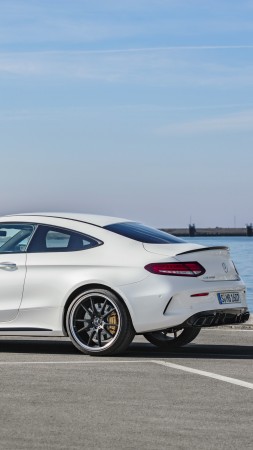 Mercedes-Benz C63 S AMG Coupe, 2019 Cars, 4K (vertical)