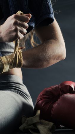 Boxing gloves, boxing, 4K (vertical)