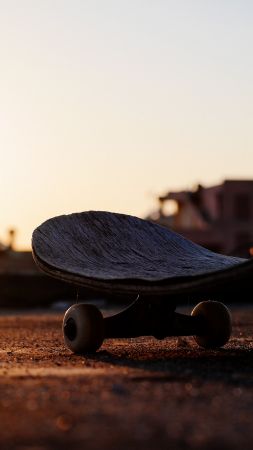 skateboarding, sunset, 5K (vertical)