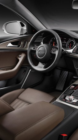 Audi A6 (C7), Quattro, off-road, Audi, RS 6 Avant, interior, leather, 2015 Detroit Auto Show. NAIAS (vertical)