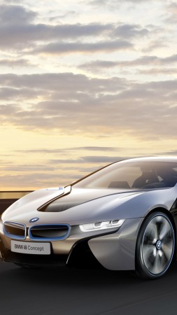 BMW i8, 4k, HD wallpaper, electric cars, MCV, carbon, luxury cars, Gran Turismo, Best Electric Cars 2015, GT, BMW, Project I, side, sunset (vertical)