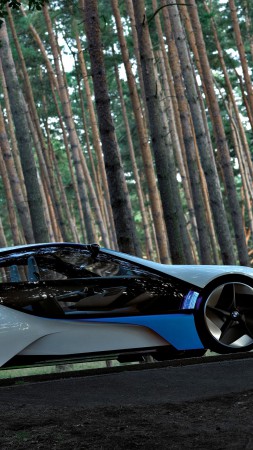 BMW Vision, electric cars, VL, BMW, Best Electric Cars 2015, concept, side, forest (vertical)