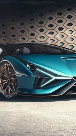 Lamborghini Sian Roadster, supercar, 2021 cars, electric cars (vertical)