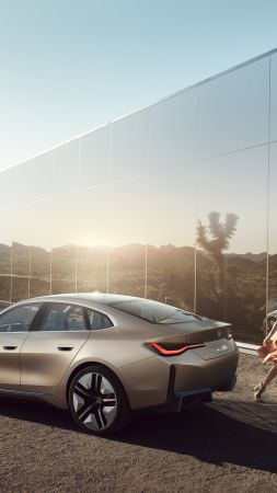 BMW i4, 2021 cars, electric cars, 4K (vertical)