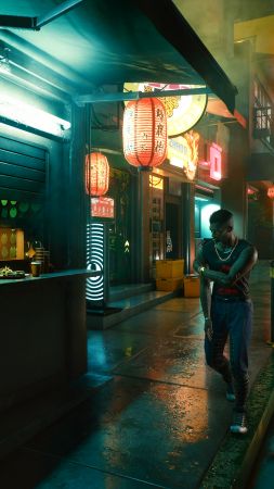 Cyberpunk 2077, screenshot, 4K (vertical)