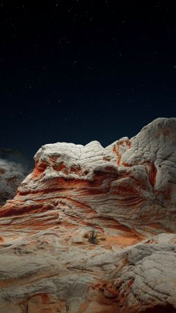 iOS 14.2, Desert, Valley, Night, 4K (vertical)