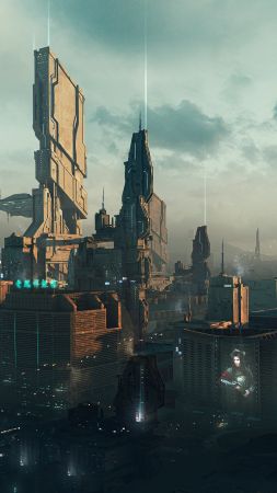 cyberpunk, future world, 4K (vertical)