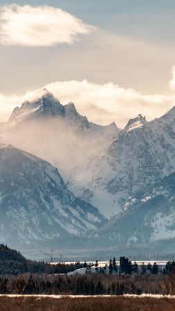 Tetons National Park, Wyoming, USA, mountains, 8K (vertical)