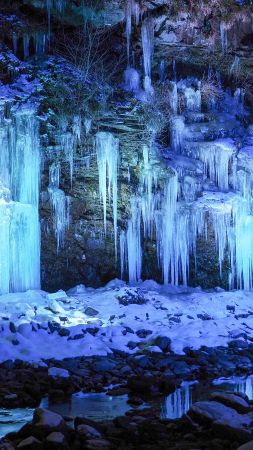 ice, rocks, dark, 5K (vertical)