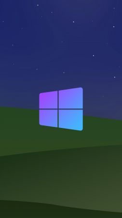 Windows XP, night, Microsoft, 8K (vertical)