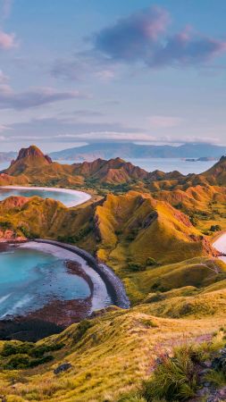 mountains, ocean, Bing, Microsoft, 5K (vertical)