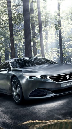 Peugeot Exalt, 5k, 4k wallpaper, electric cars, concept, Peugeot, review, test drive, forest (vertical)