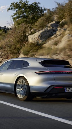 Porsche Taycan Sport Turismo, 2022 cars, 4K (vertical)