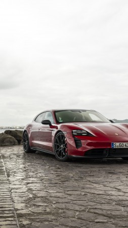 Porsche Taycan Sport Turismo, 2022 cars, 4K (vertical)