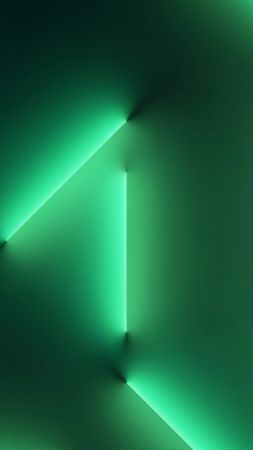 iPhone 13 Pro, Alpine Green, light beams, abstract, iOS 16, 4K (vertical)