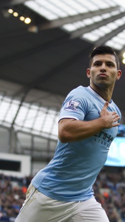 Football, Sergio Aguero, soccer, The best players 2015, FIFA, Manchester City, Striker, Sergio Leonel "Kun" Agüero Del Castillo (vertical)