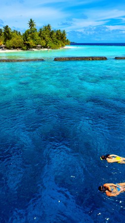 Baros Maldives, Male Attols, Best Hotels of 2017, Best Beaches in the World, tourism, travel, vacation, sea, ocean, water, sky, clouds, World's best diving sites (vertical)