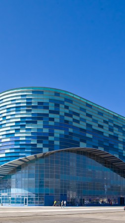 Iceberg Skating Palace, Sochi, Russia, tourism, travel, blue (vertical)