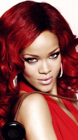 Rihanna, Most Popular Celebs in 2015, singer, music, actress, red hair, look (vertical)
