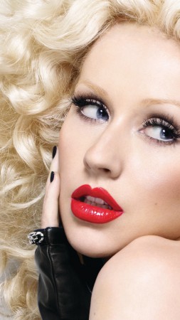 Christina Aguilera, Most Popular Celebs in 2015, singer, actress, red lips, blonde (vertical)