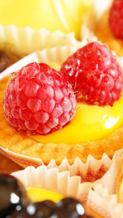 Cupcake, fruits, raspberry (vertical)