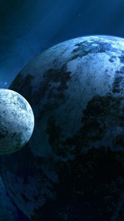 Kepler-452b, Exoplanet, Planet, space, stars (vertical)