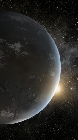 Kepler-452b, Exoplanet, Planet, space, stars (vertical)