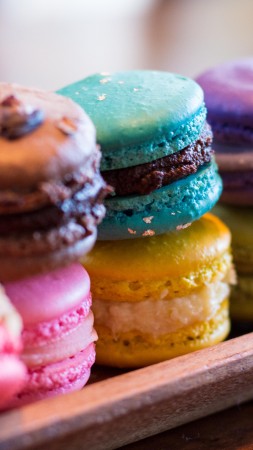 macaroon, French pastries, cookies, colorful (vertical)