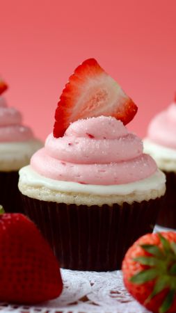 Cake, strawberry, berries (vertical)