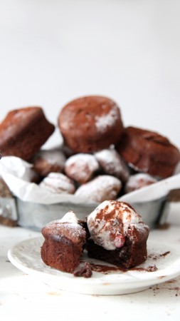 muffins, chocolate, spices, cinnamon, cocoa (vertical)