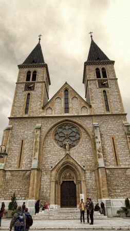 Sarajevo, Bosnia and Herzegovina, building, travel, tourism (vertical)