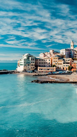 Italy, coast, 5k, 4k wallpaper, 8k, Tyrrhenian Sea, houses, sky, clouds, booking, rest, travel (vertical)