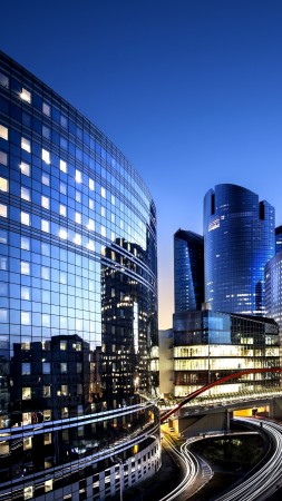 France, Paris, Defense, city, night, dusk, buildings, skyscrapers, travel, booking (vertical)