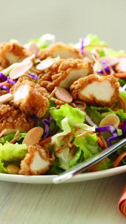 Chicken salad, nuts, cabbage (vertical)