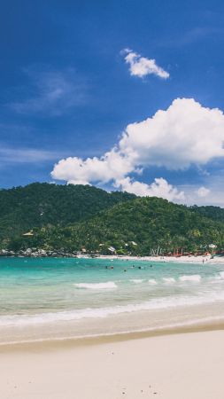 Ko Phangan, 5k, 4k wallpaper, Thailand, beach, coast, shore, sky (vertical)