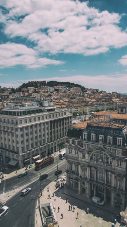 Central Lisbon, Portugal, sky, clouds (vertical)