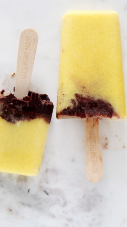 sorbets, mango, chocolate, ice (vertical)