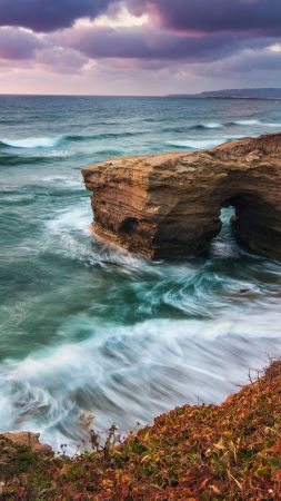 Corona Del Mar, 4k, 5k wallpaper, California, USA, Best Beaches in the World, travel, tourism, sunset, sunrise, sea (vertical)