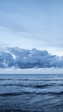 Playa de Migjorn, 4k, 5k wallpaper, Formentera, Balearic Islands, Spain, clouds (vertical)