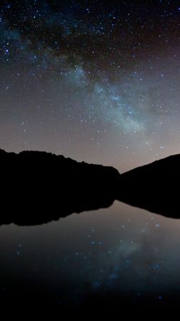 Majorca, 4k, 5k wallpaper, mountains, night, stars (vertical)