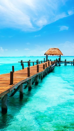 Mexico, 5k, 4k wallpaper, Cancun, The Caribbean, shore, sky (vertical)