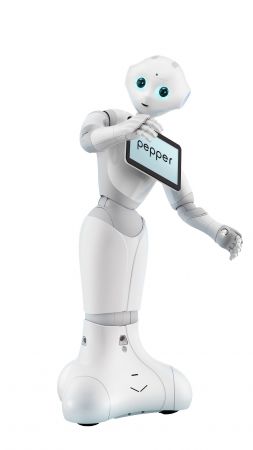 Pepper the robot: Intelligent robot, SoftBank, Aldebaran robot (vertical)