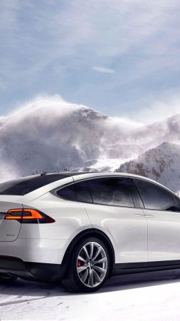 Tesla model x, white, electric cars, suv, 2016 (vertical)