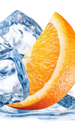 orange, ice, water (vertical)