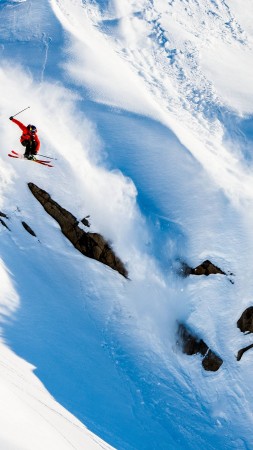 Markus Eder, 5k, 4k wallpaper, skiing, Days of my youth, mountains, snow, winter (vertical)