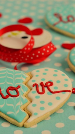 Valentine's Day, cookies, heart, love (vertical)