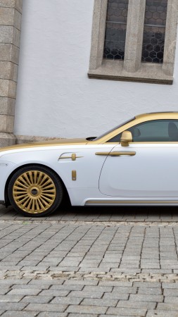 Mansory Rolls-Royce Wraith, Wraith Palm Edition 999, Geneva Auto Show 2016, luxury cars, gold (vertical)