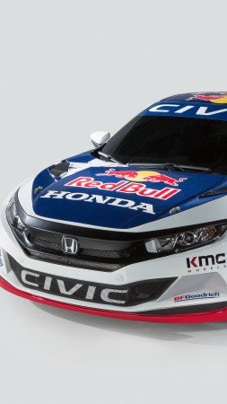 Honda Civic Coupe Rallycross, NYIAS 2016, rally, sport car, red bull (vertical)