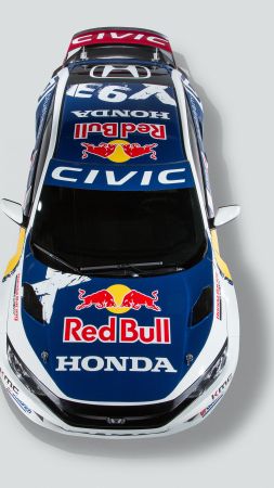 Honda Civic Coupe Rallycross, NYIAS 2016, rally, sport car, red bull (vertical)